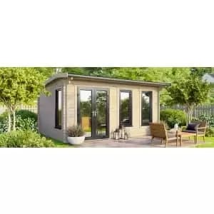 Power Sheds 16 x 10ft Left Hand Door Apex Notched Logs Log Cabin