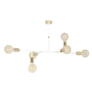 Juka White Multi Arm Semi Flush Ceiling light 6x E27