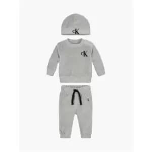 Calvin Klein Jeans Velvet Hwk Beanie Giftpack - Grey