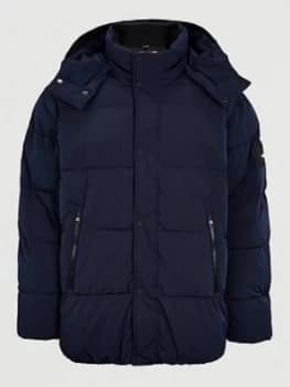 Calvin Klein Big and Tall Crinkle Nylon Mid Jacket - Navy