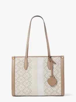 Kate Spade Spade Flower Jacquard Stripe Market Medium Tote Bag, Natural Multi, One Size