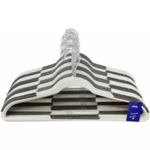Premium Range Plastic Space Saving Non-Slip Coat Hangers, Grey/White, Pack of 60 - JVL