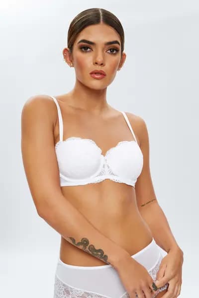 Ann Summers Sexy Lace Planet Balcony Bra White