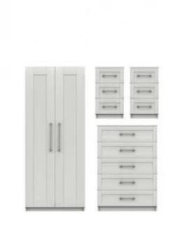 Regal Ready Assembled Package - 2 Door Wardrobe, 5 Drawer Chest And 2 Bedside Chests