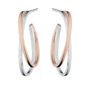 Rose Gold Plated Modernist Double Hoop Earrings E5194