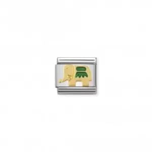 Nomination Composable Classic th Animals Enamel Gold Green Elephant Link 030212/20