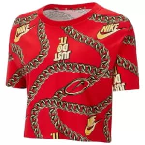 Nike Dunk Crop T Shirt Ladies - Red