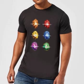 Avengers Infinity Stones Mens T-Shirt - Black - 3XL - Black
