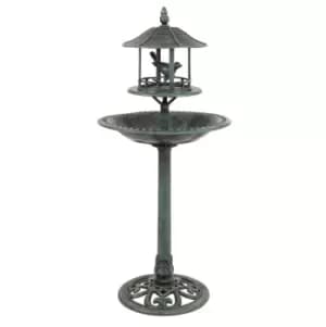 Ornamental Garden Bird Bath & Sheltered Bird Feeding Table