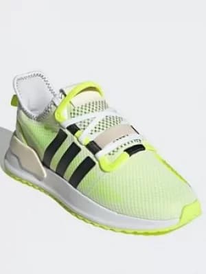 adidas Originals U_path Run Shoes, White/Grey/Yellow, Size 6.5, Men