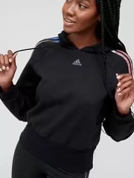 adidas Printed Hoodie - Black, Size S, Women