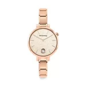 Nomination Classic Time Paris Rose Gold Plated Rose Glitter Dial Watch