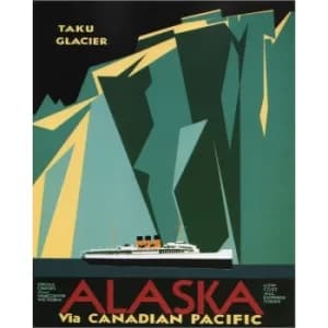 Vintage Metal Sign Retro Advertising Alaska Via Canadian Pacific Travel