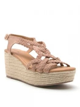 Qupid Caleb 09 Wedge Sandal Taupe