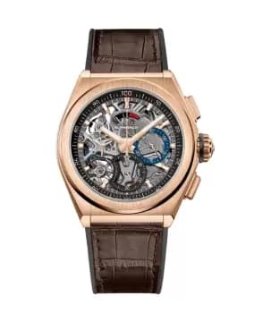 Zenith Defy El Primero 21 Rose Gold Brown Leather Mens Watch 18.9000.9004/71.R585 18.9000.9004/71.R585