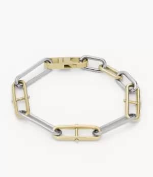 Fossil Women Heritage D-Link Two-Tone Stainless Steel Chain Bracelet