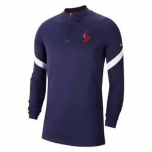 2020-2021 France Nike Strike Vapor Knit Drill Top (Navy)