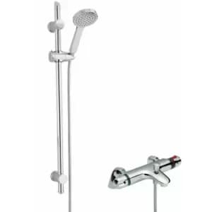 Nuie - Reef Thermostatic Bath Shower Mixer with Water Saving Slider Rail Kit - Chrome
