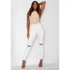 Missguided Vice High Waist Jeans - White