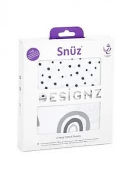 Snuz Crib 2 Pack Fitted Sheets - Mono Rainbow