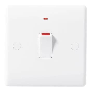 BG Nexus White Double Pole Switch With Indicator 20A - 831