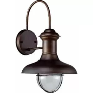 Estoril 1 Light Outdoor Small Dome Wall Light Rust Brown, E27