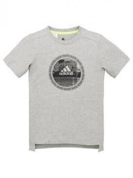 Boys, adidas Youth Predator Short Sleeve T-Shirt - Grey, Size 13-14 Years