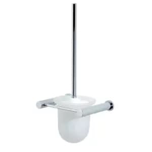 Showerdrape Wall Mounted Chrome / Glass Infinity Toilet Brush & Holder