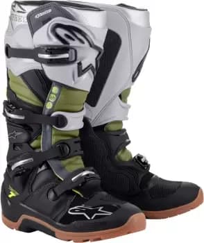 Alpinestars Tech 7 Enduro Motorcycle Boots, black-silver, Size 42, black-silver, Size 42