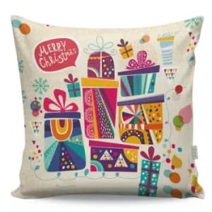 A12947 Multicolor Cushion Merry Christmas Present