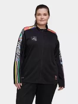 adidas Tiro Pride Track Top (plus Size), Black/Multi, Size 1X, Women