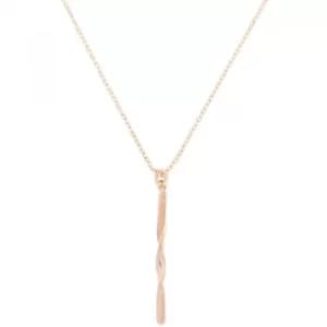 Ladies Karen Millen Rose Gold Plated Textured Twist Pendant