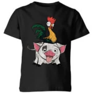 Moana Hei Hei and Pua Kids T-Shirt - Black - 11-12 Years