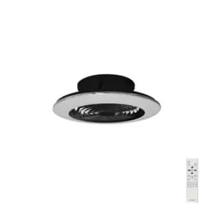 Alisio Mini LED Dimmable Ceiling Light & 30W DC Reversible Fan, Black, Remote Control