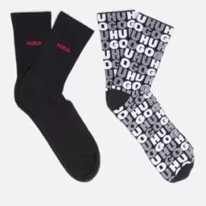 HUGO Bodywear Two-Pack Logo Cotton-Blend Socks - EU 43-EU 46