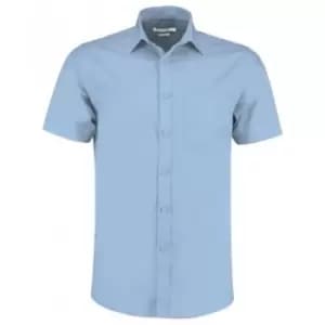 Kustom Kit Mens Short Sleeve Tailored Poplin Shirt (15.5) (Light Blue)
