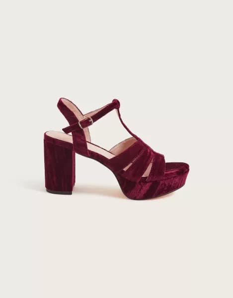 Crushed Velvet Platform Heels