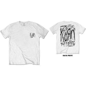 Korn - Scratched Type Mens Small T-Shirt - White