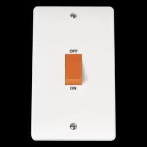 Click Scolmore Mode 2 Gang Rocker Switch Polar White - CMA202