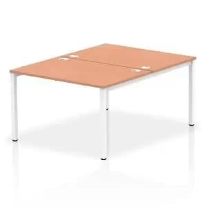 Impulse Bench B2B 2 Person 1200 White Frame Office Bench Desk Beech