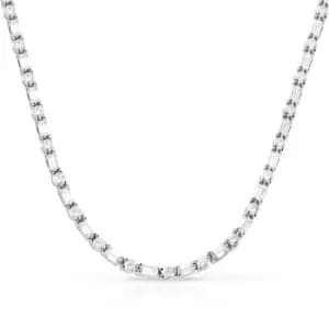 Diamonfire Silver Zirconia Baguette & Round Necklace