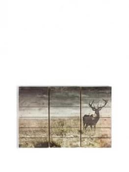 Graham & Brown Highland Stag Print On Fir Wood