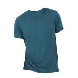 Canvas Mens Triblend Crew Neck Plain Short Sleeve T-Shirt (2XL) (Steel Blue Triblend)