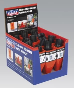Sealey F12 Clip-On Funnel with Spout - Display Box of 12
