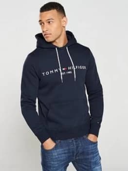 Tommy Hilfiger Logo Hoodie - Navy Size M Men