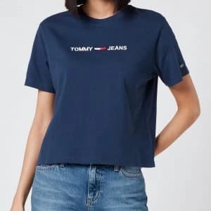 Tommy Jeans Womens Modern Linear Logo T-Shirt - Twilight Navy - M