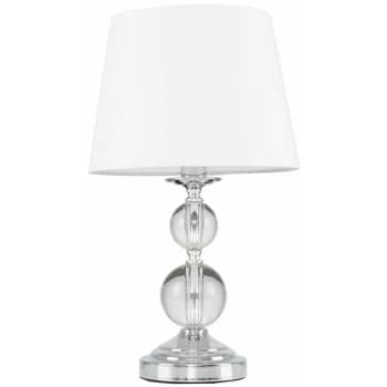 Chrome and Acrylic Ball Touch Dimmer Table Lamp With Light Shade - White - No Bulb