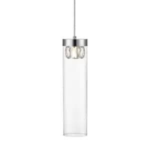 Gem Crystal Slim Pendant Ceiling Light, Chrome, 1x G9