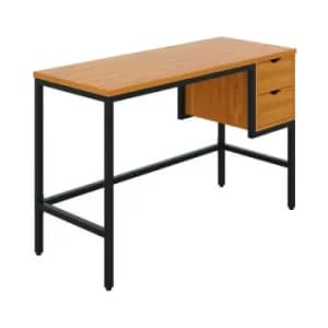 Soho Computer Desk With 2 Drawers Oak/Black KF90926