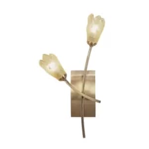 Pietra Wall Lamp Switched 2 Light G9, Antique Brass